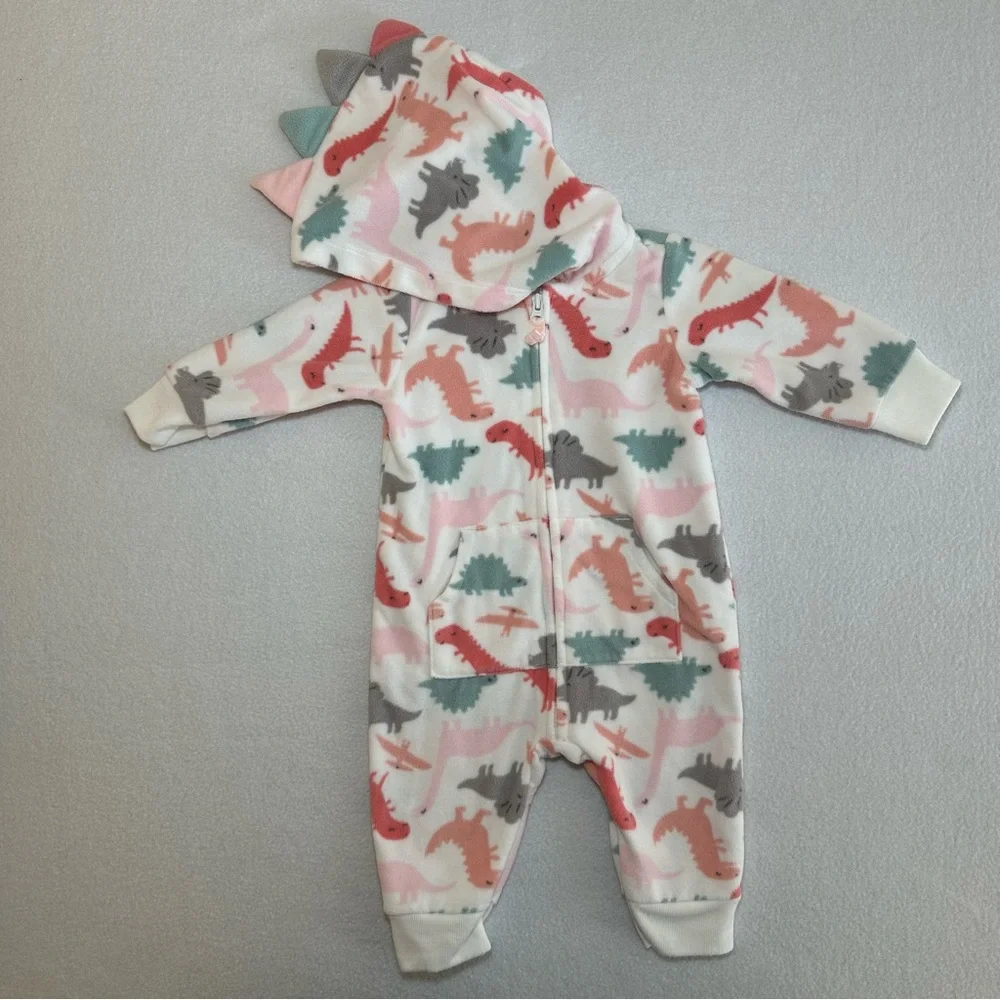 Carters Sleepers Bundle of 3 Baby Zip-Up Animal Lover Soft Cozy Cotton Fleece PJ